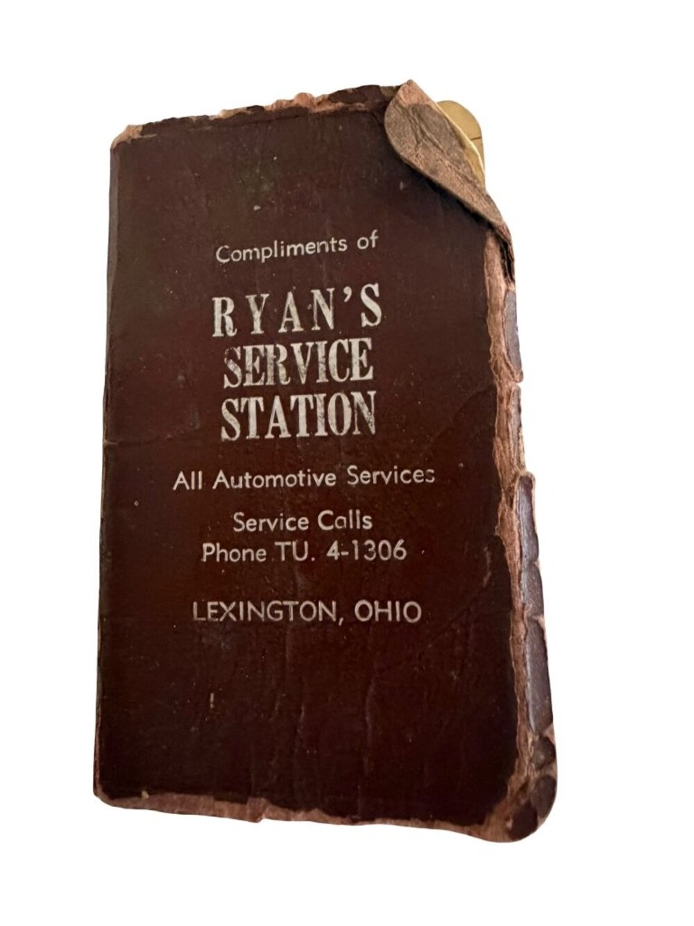 Vintage 1962 Ryan's Service Station Pocket Memo Book Lexington Ohio Advertising
